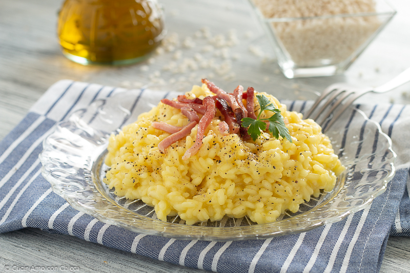 Risoto ao açafrão e speck