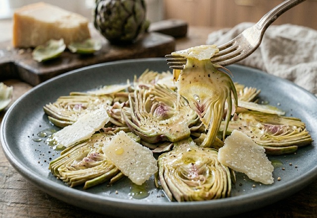 Salada de Alcachofras Cruas e Grana