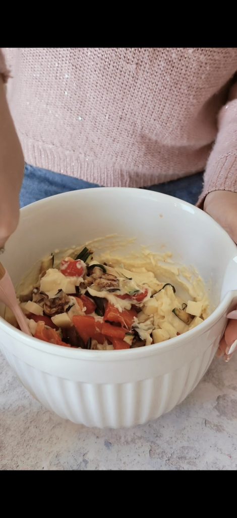 Misturamos os vegetais grelhados