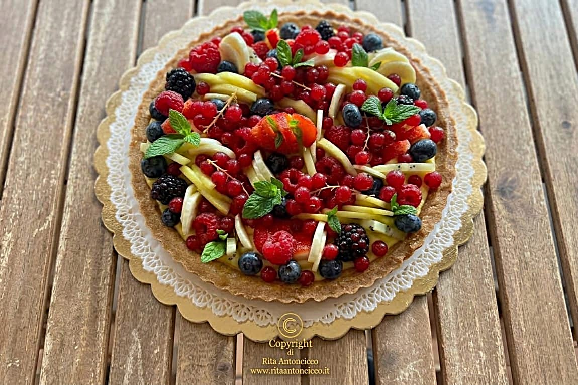 Crostata de frutas com massa frolla light