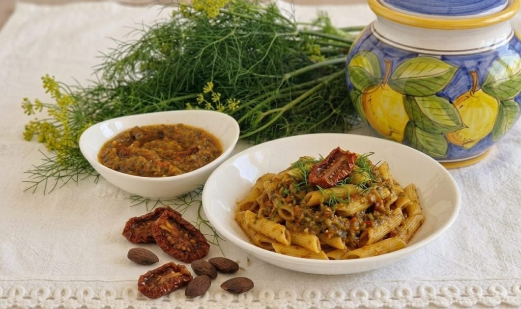 Massa ao pesto de funcho selvagem