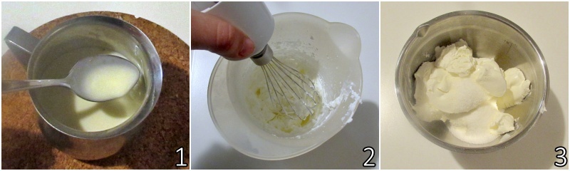 a. misture mascarpone e chantilly para o semifreddo