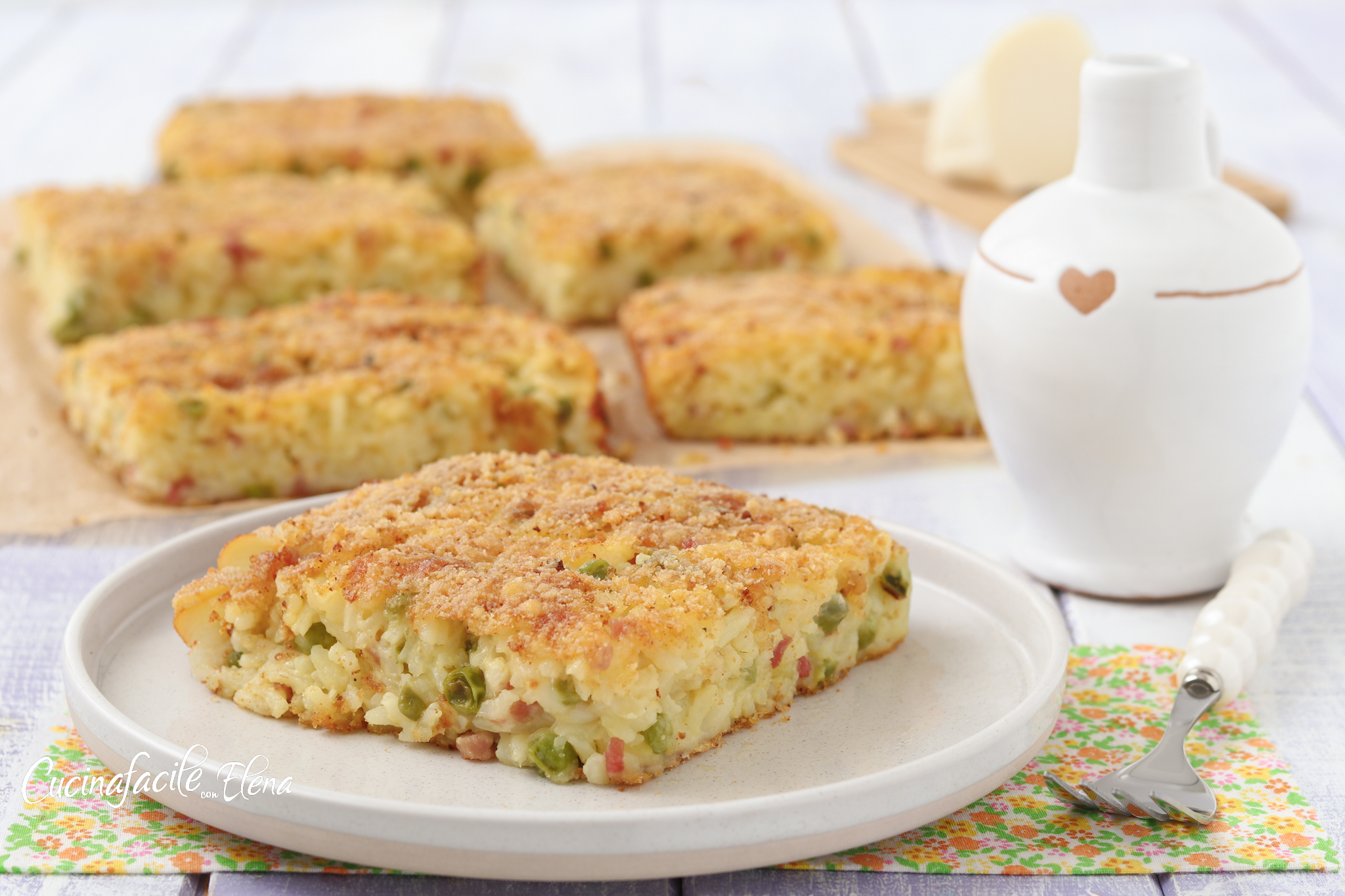 Arroz de forno com ervilhas e speck