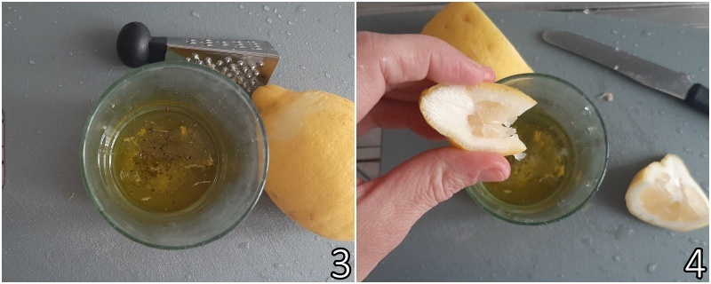 b. preparar um molho vinagrete com azeite e suco de limão