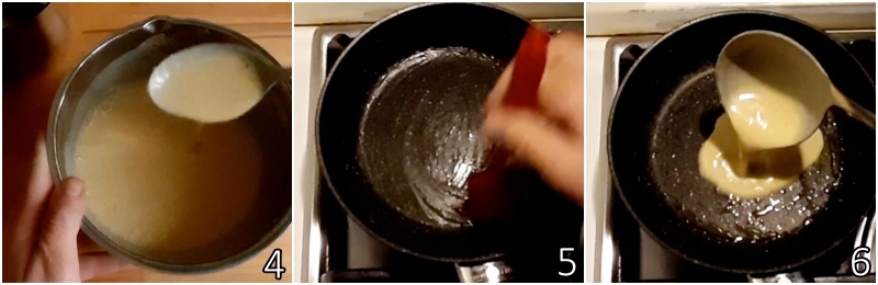 b. preparar a massa para as crepes com farinha de grão-de-bico