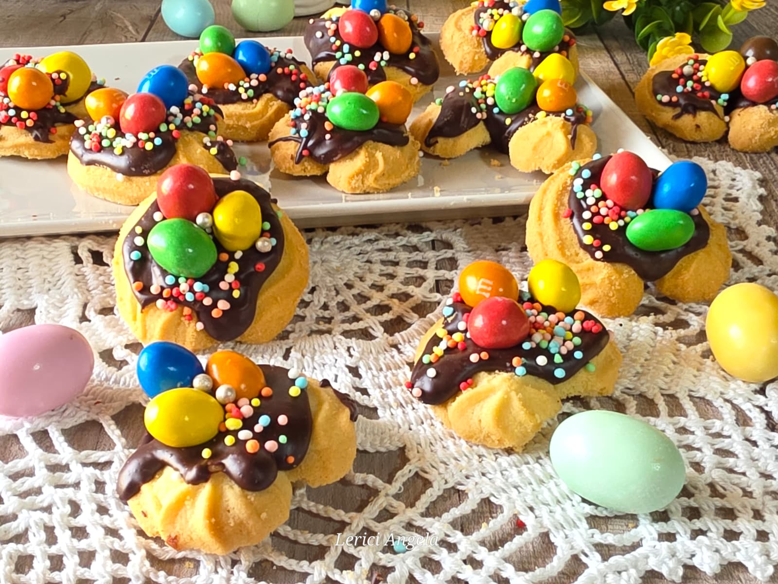 Biscoitos Ninhos de Páscoa com Massa Montada Receita Fácil