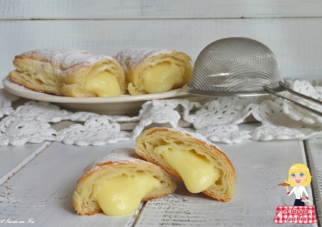 Folhadinhas com creme de confeiteiro