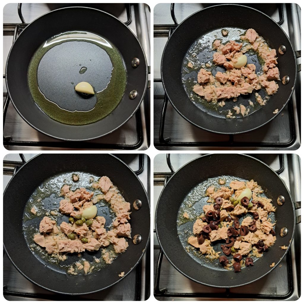 Macarrão com atum e azeitonas