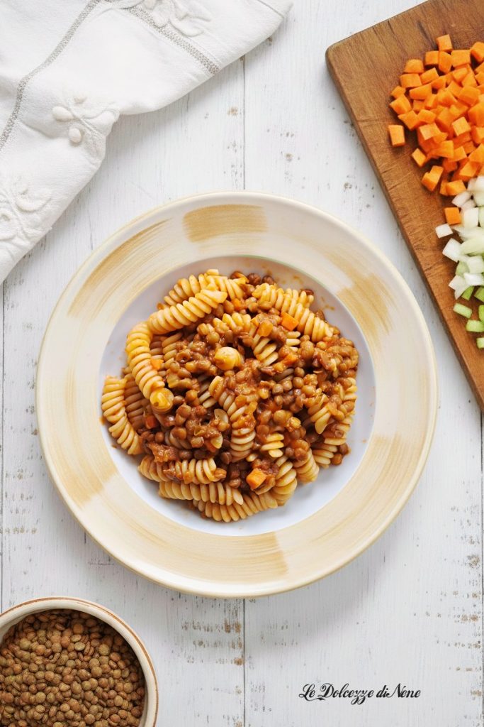 massa ao ragu de lentilhas