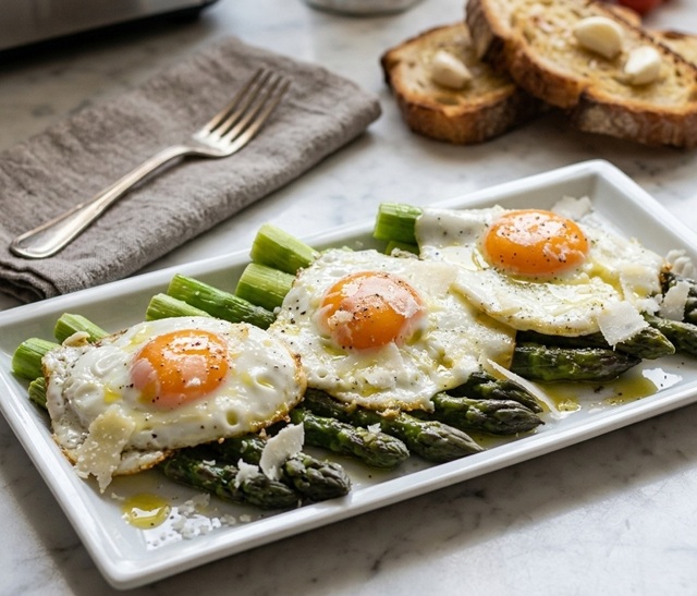 Aspargos à Bismarck: o segredo para ovos perfeitos e pontas crocantes