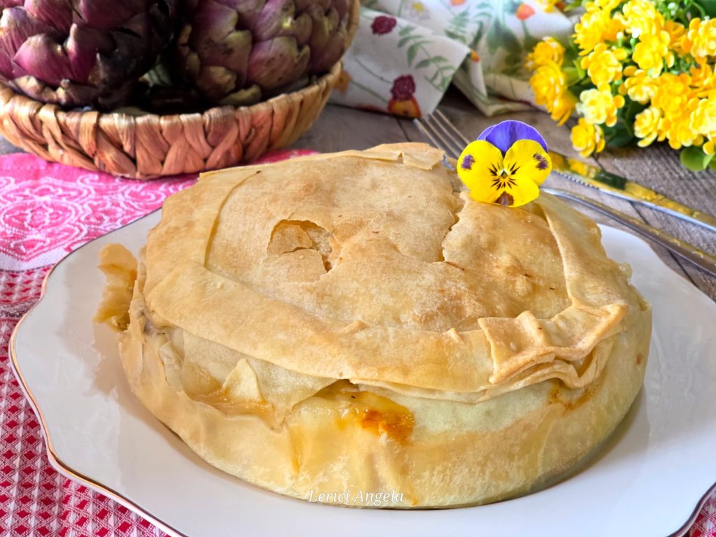 Torta Pasqualina de Alcachofras assada no forno ou na airfryer