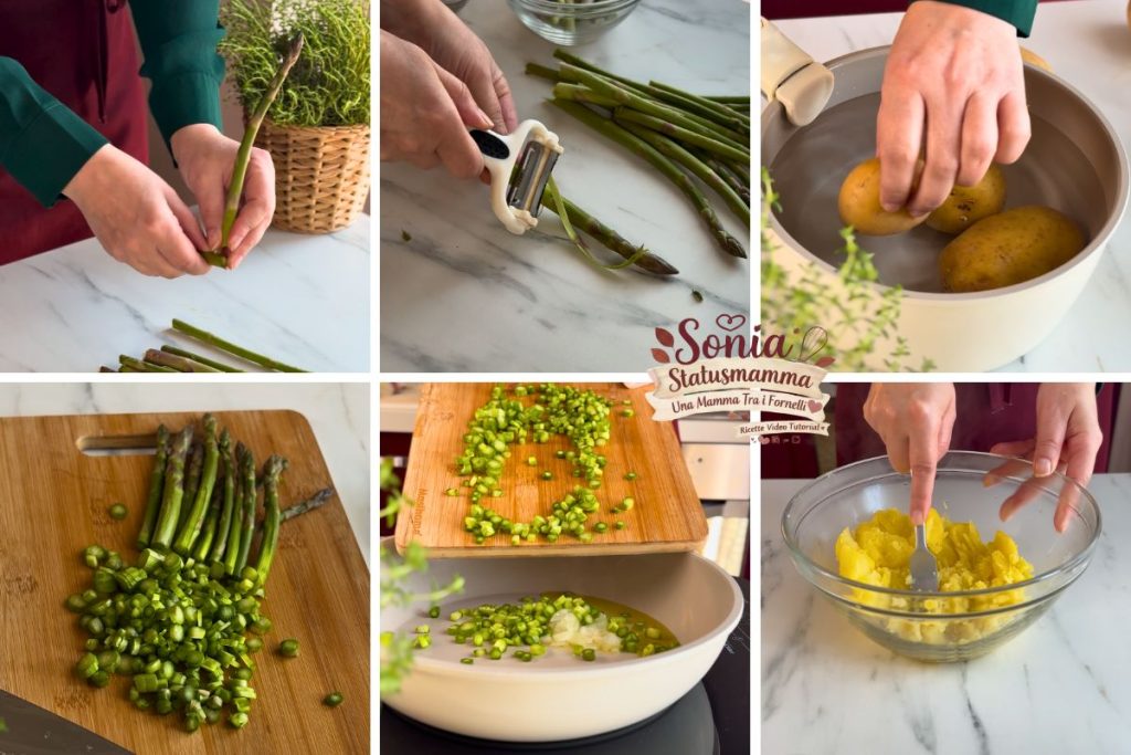 passos e ingredientes para a Tortinha de aspargos na air fryer com casquinha crocante e interior macio como uma nuvem
