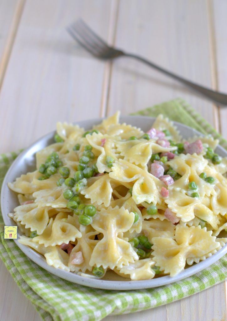 pasta 3P com creme, ervilhas e pancetta gp