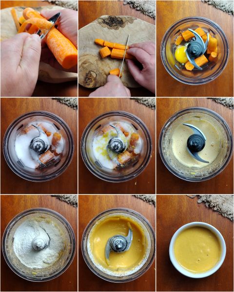 preparação da tortinha de cenoura na airfryer