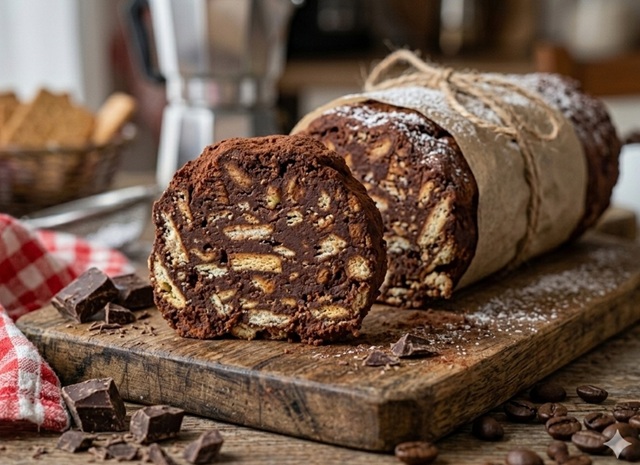 Salame de chocolate e café