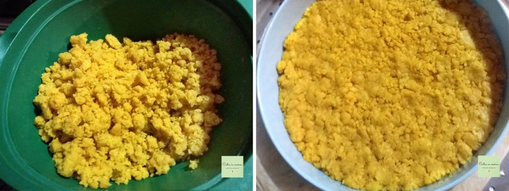 massa frolla vegana com cúrcuma