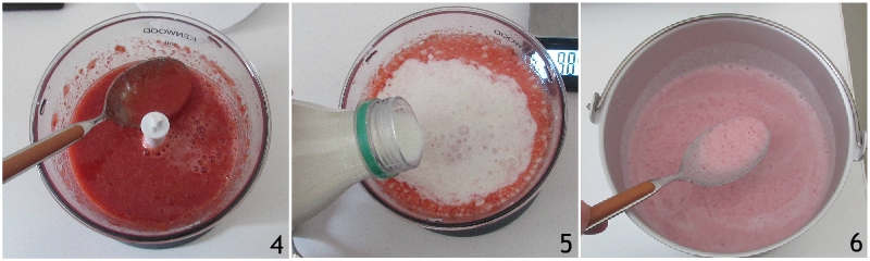 sorvete de morango cremoso com a máquina de sorvete sem ovos sem espessantes receita infalível Il Chicco di Mais 2 fazer a mistura