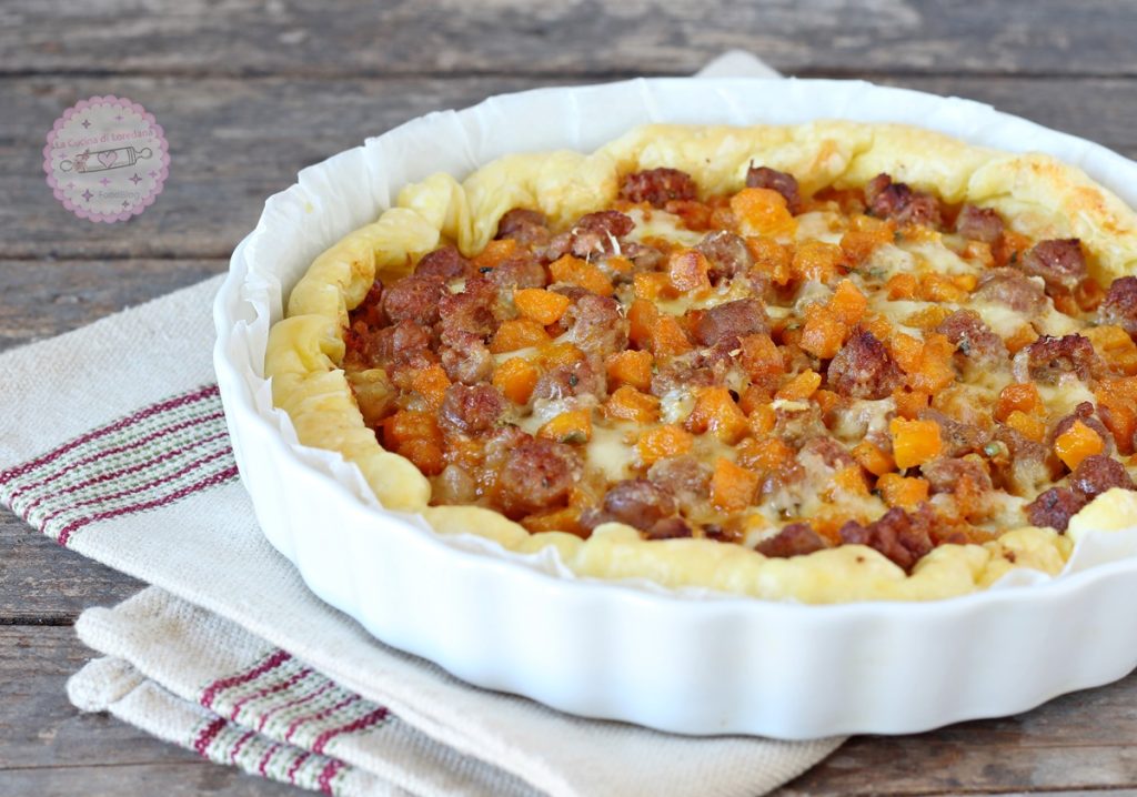 torta salgada com abóbora e linguiça