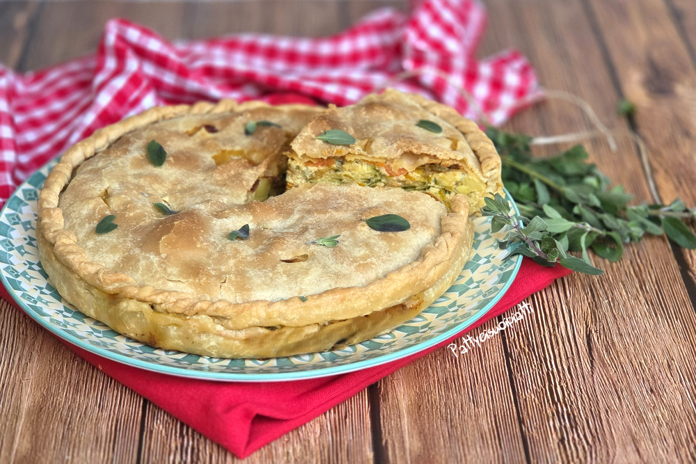 torta salgada de verduras mistas