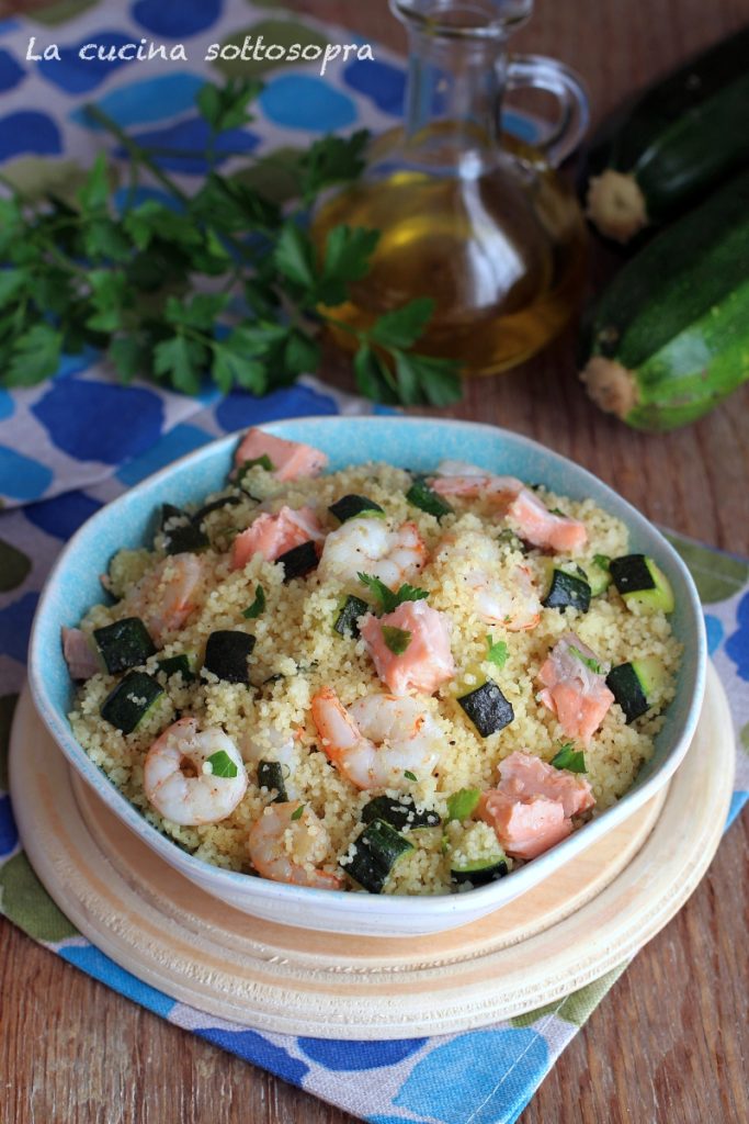 couscous met garnalen en courgette