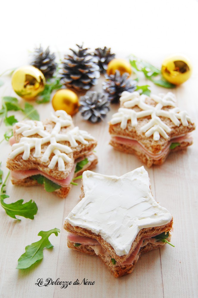 hartige kerststerren sandwiches