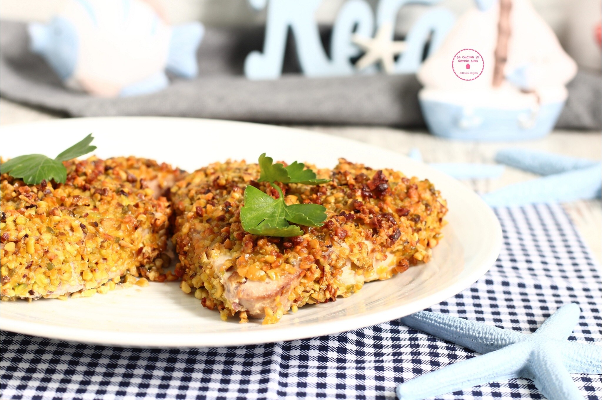 Tonijn in pistachekorst in de heteluchtfriteuse