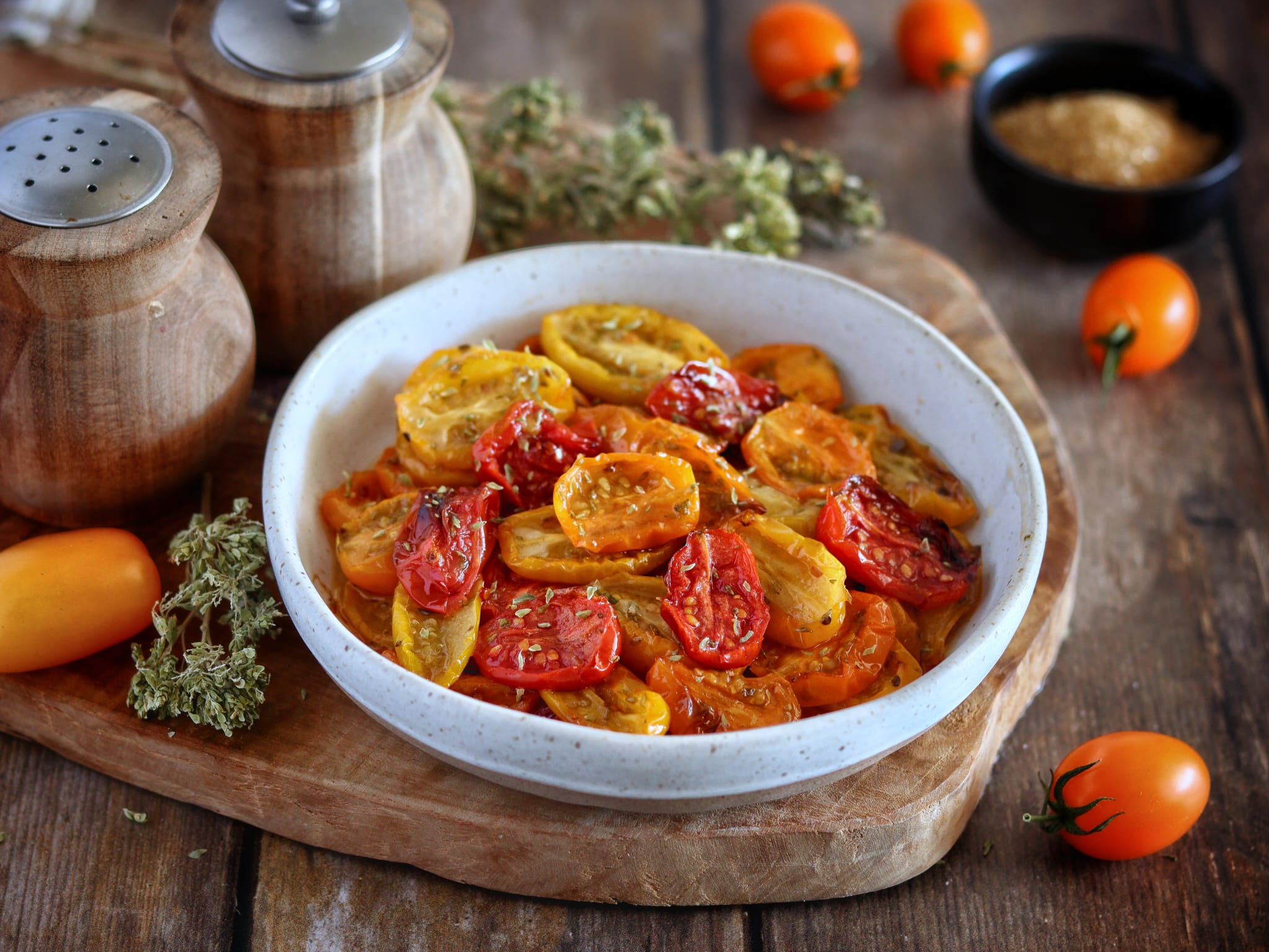 Gekonfijte cherrytomaten in de airfryer