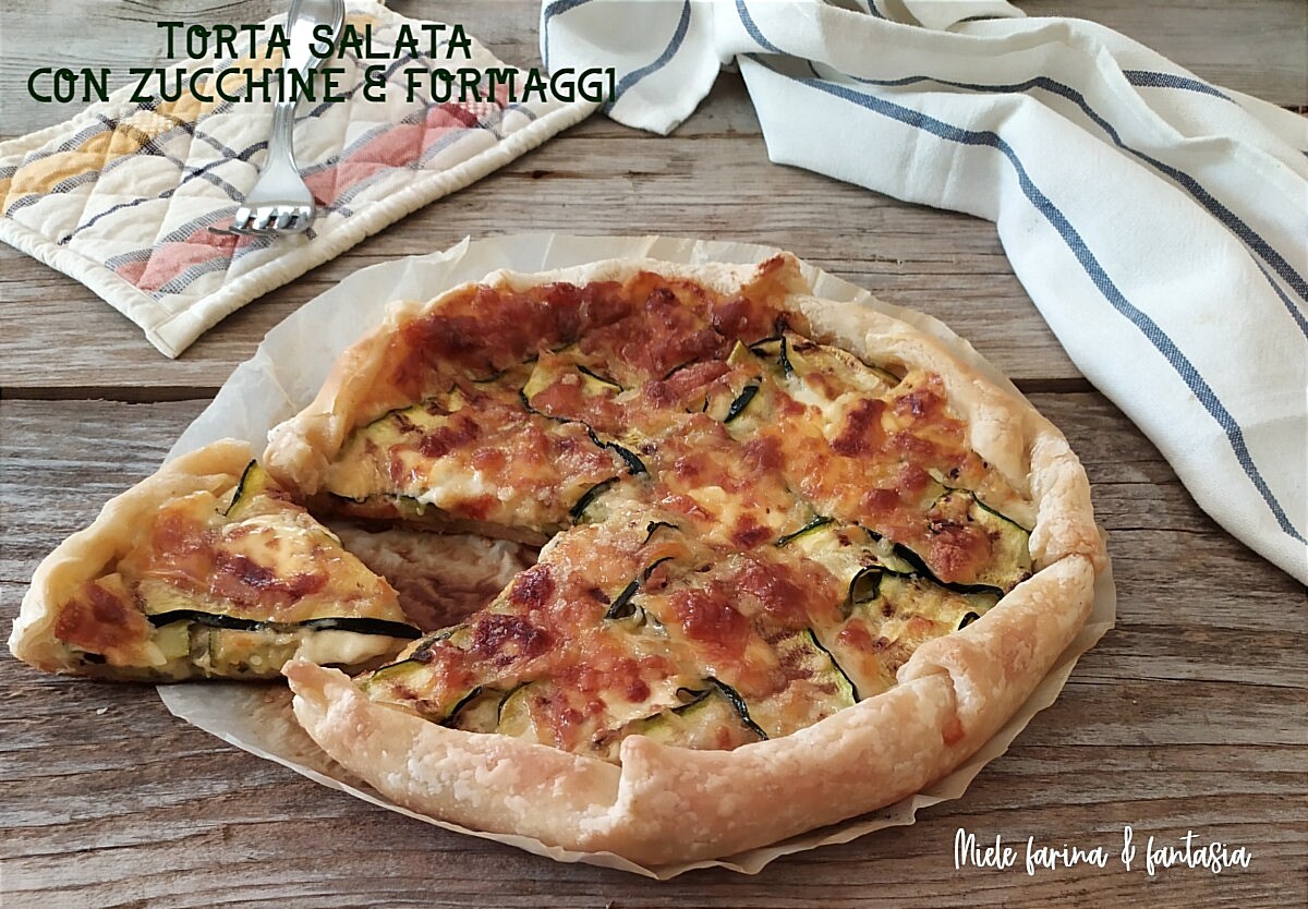Hartige taart met courgette, gorgonzola en provolone