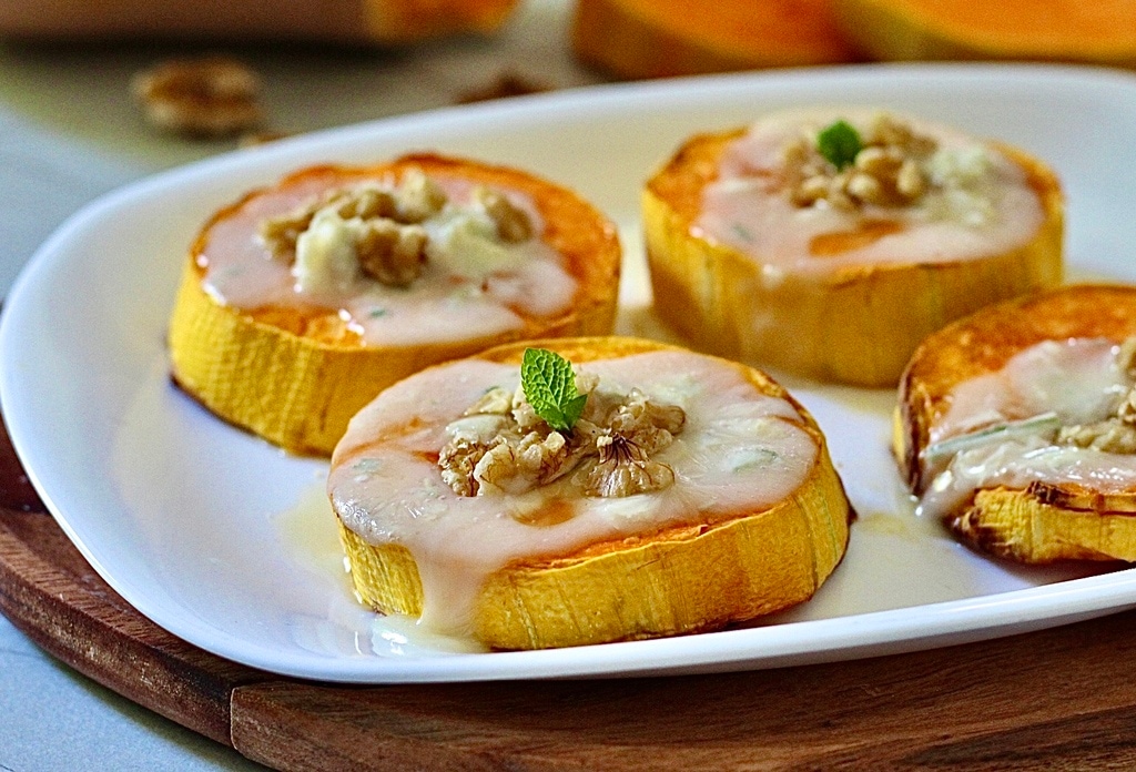 Pompoen met gorgonzola, elke hap is een smaakexplosie