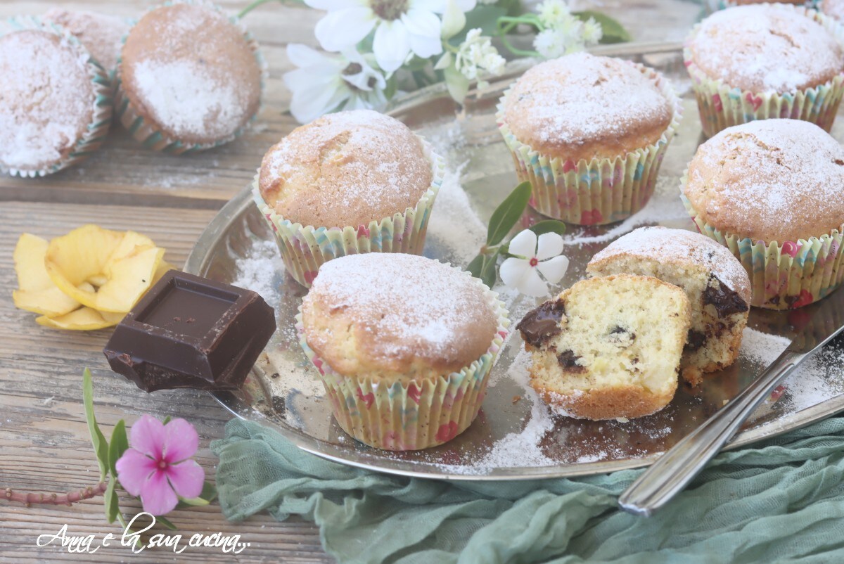 Muffins met appels en chocolade