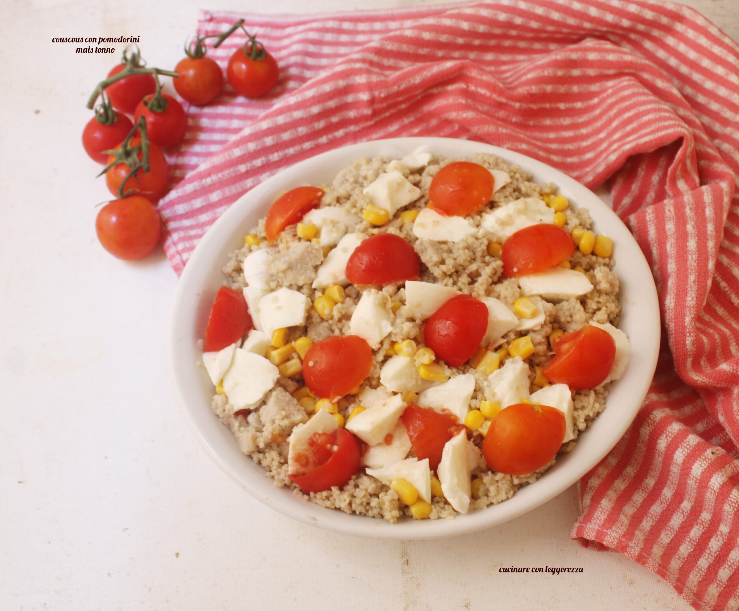 Couscous met cherrytomaatjes maïs tonijn