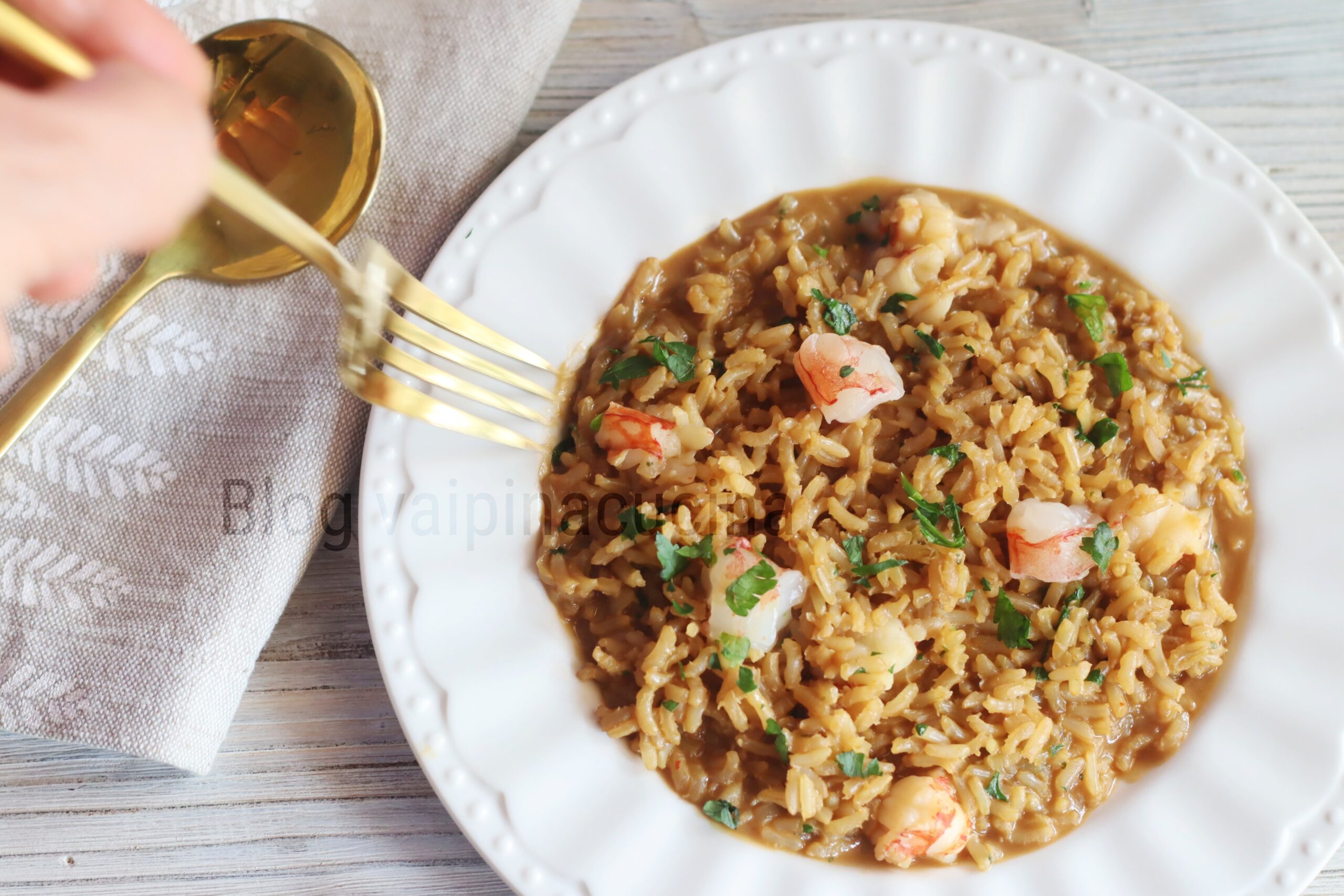 Risotto met grote garnalen