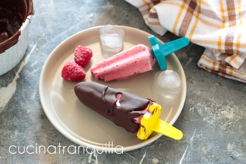 Kefir-yoghurtijs met frambozen