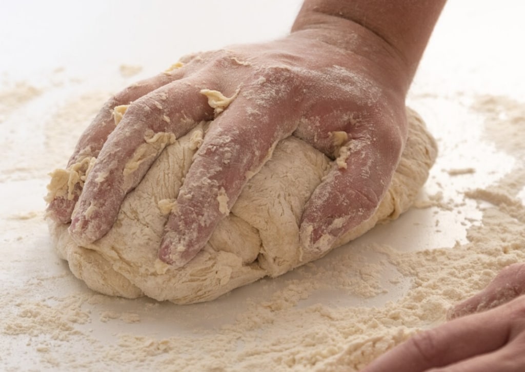pizza aardappelen en uien deeg