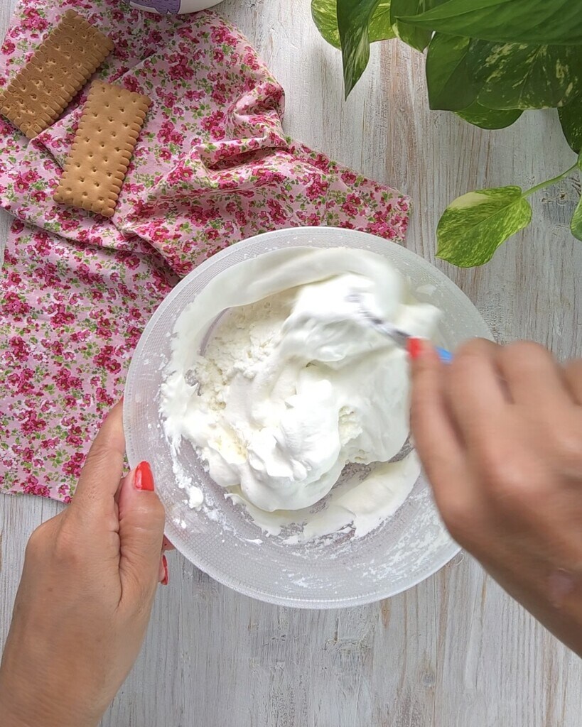 meng ricotta en suiker