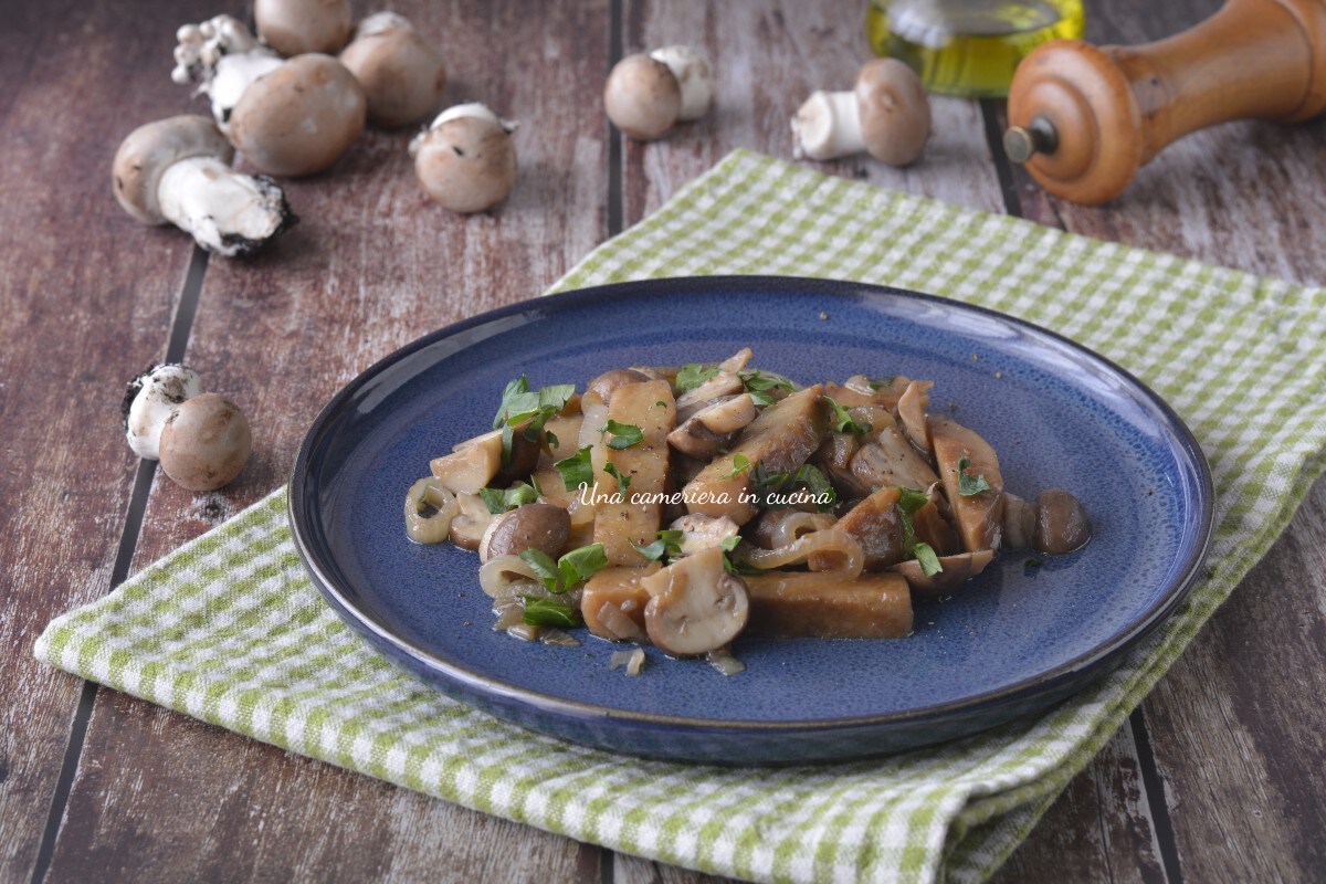 Seitan met champignons