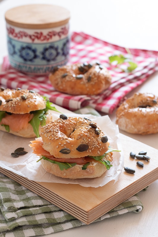 Snelle bagels met zalm