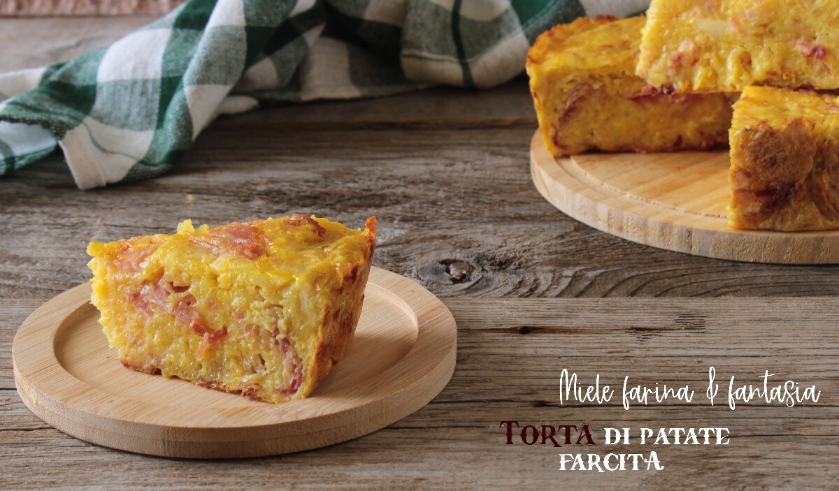 Aardappeltaart met ham en provola