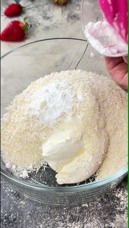 aardbeien en kokos truffels