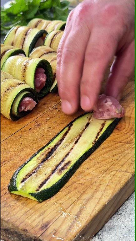 courgette rolletjes worst en scamorza