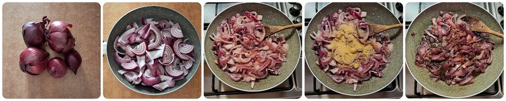Gekarameliseerde rode uien
