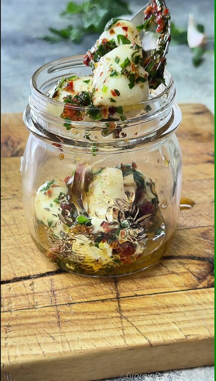 gemarineerde mozzarella