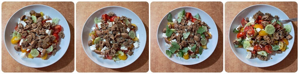 Knapperige salade met feta en cherrytomaten