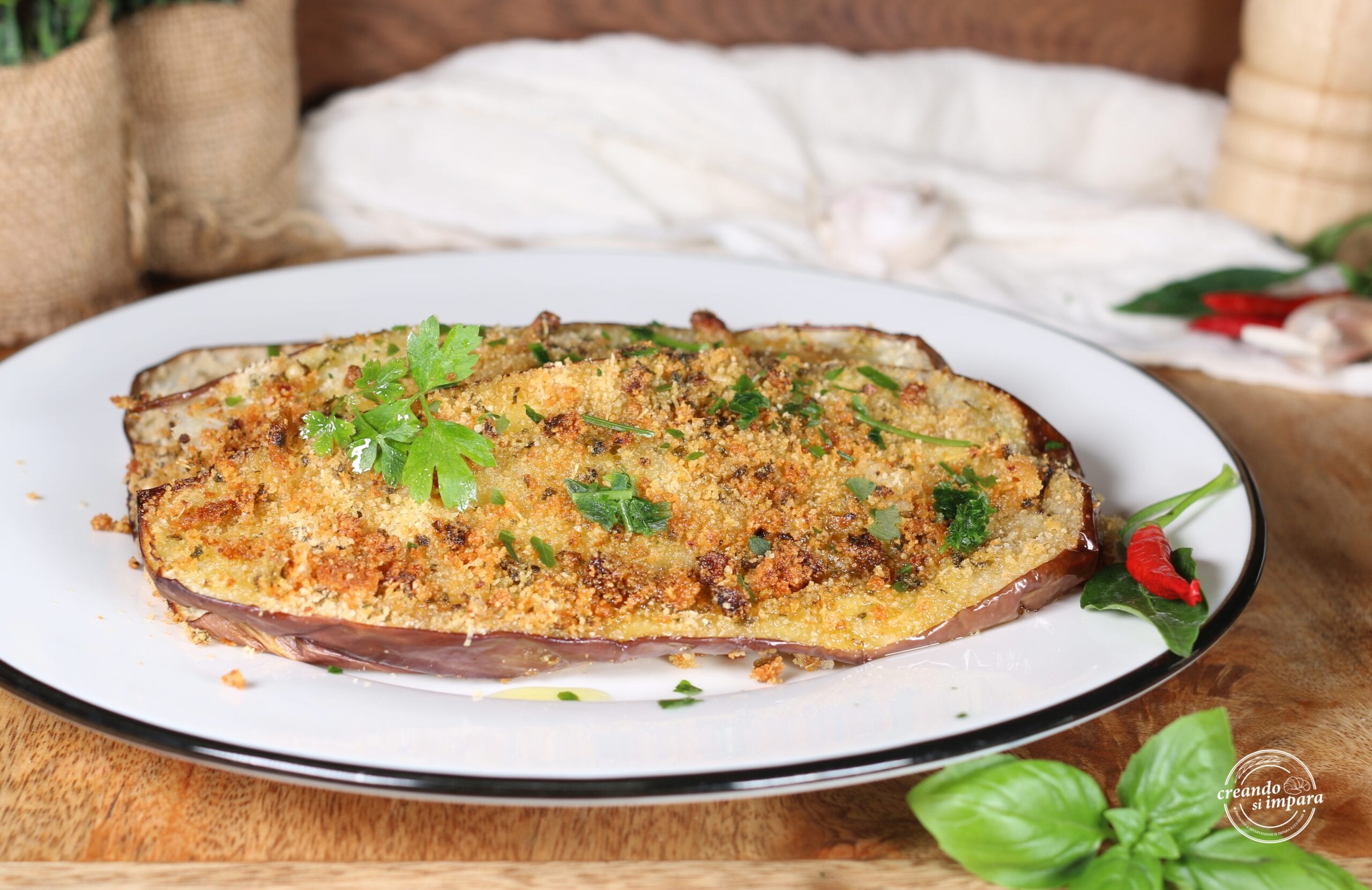 Supersnelle gegratineerde aubergines
