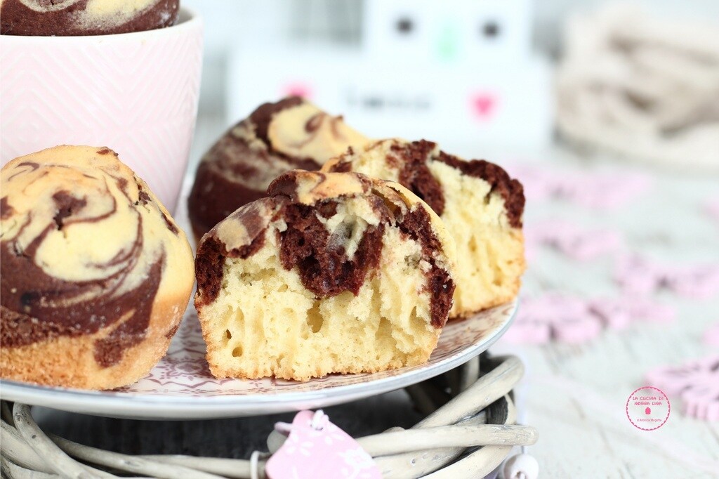 Tweekleurige muffins zonder suiker