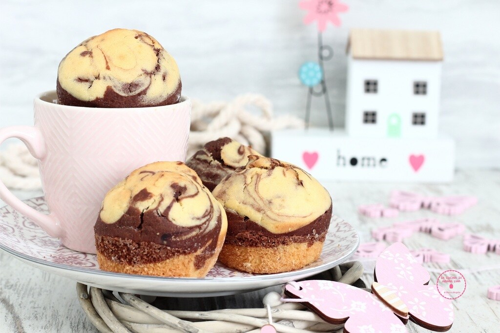 Tweekleurige muffins zonder suiker
