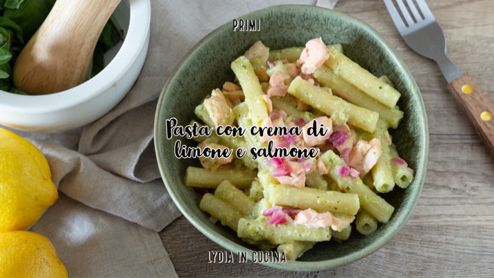 Pasta met citroenroom en zalm