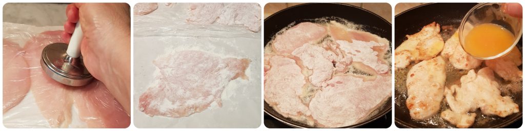 kipfilet scaloppine met citrusvruchten