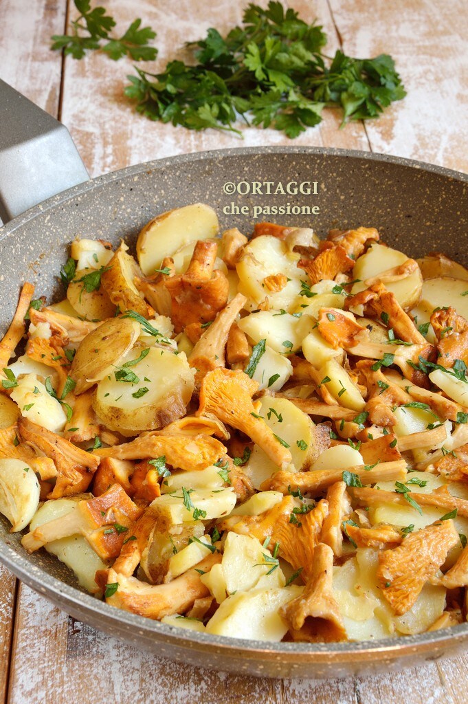 Cantharellen met aardappelen