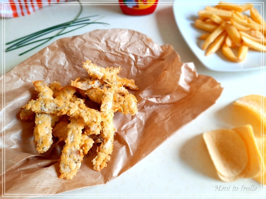 Ovengebakken kipsticks met chips paneermeel